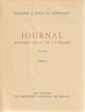 Image du vendeur pour JOURNAL mmoires de la vie Littraire 1871-1875 mis en vente par ARTLINK