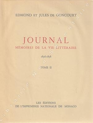 Image du vendeur pour JOURNAL mmoires de la vie littraire 1856-1858 mis en vente par ARTLINK