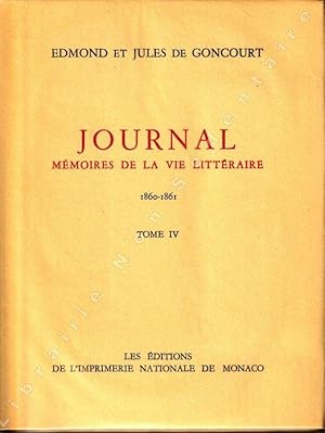 Seller image for Journal Mmoires de la Vie Littraire 1860-1861 for sale by ARTLINK