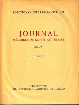 Seller image for Journal Mmoires de la Vie Littraire 1864-1867 for sale by ARTLINK
