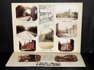 MAINTENON. Ensemble de 9 photographies originales, avec décors et illustrations manuscrits Belle ...