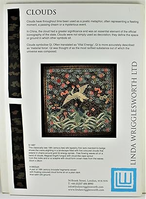 Seller image for Clouds Dating the Qing Dynasty (1644-1911) Linda Wrigglesworth Ltd 2nd - 10th November 2006 for sale by Gotcha By The Books