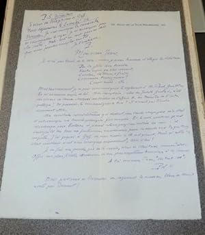 Lettre autographe signée de Pol Neveux à Jean Ajalbert