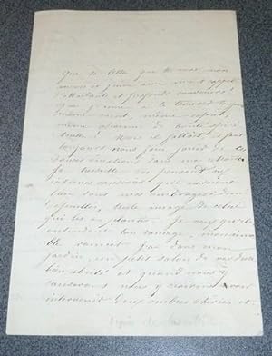 Lettre autographe signée par Charles de Lacretelle et datée du 15 septembre 1846