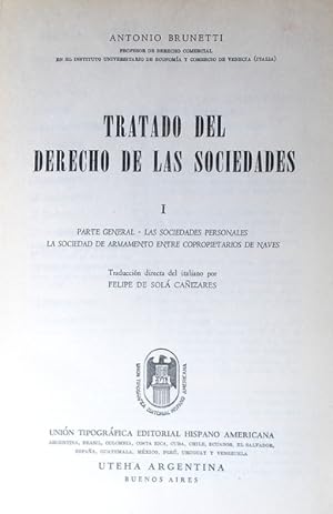 TRATADO DEL DERECHO DE LAS SOCIEDADES.