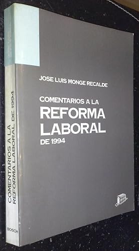 Imagen del vendedor de Comentarios a la reforma laboral de 1994 a la venta por Librera La Candela