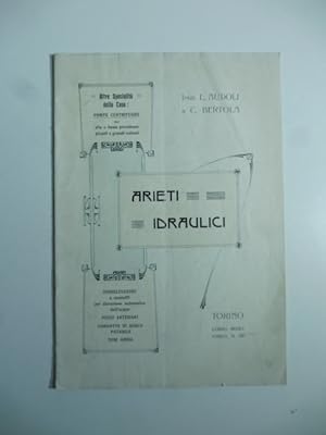 Ingg. L. Audoli & C. Bertola. Arieti idraulici, Torino