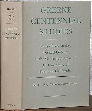 Seller image for Greene Centennial Studies: Essays Presented to Donald Greene in the Centennial Year of the University of Southern California. for sale by James Hawkes