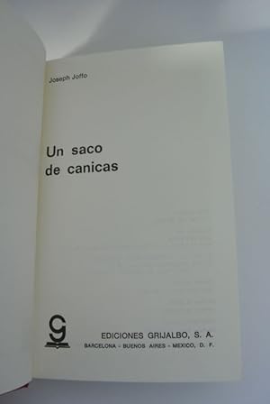 Immagine del venditore per Un saco de canicas (Un sac de billes, Spanish edition) venduto da Antiquariat Bookfarm