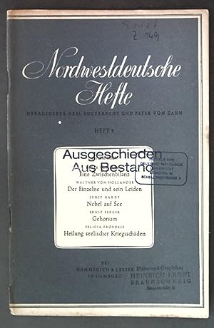 Imagen del vendedor de Heilung seelischer Kriegsschden; in: Heft 5/1946 Nordwestdeutsche Hefte; a la venta por books4less (Versandantiquariat Petra Gros GmbH & Co. KG)
