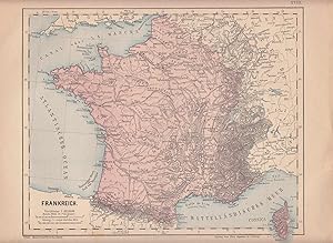 Bild des Verkufers fr Landkarte von Frankreich. zum Verkauf von Antiquariat Hild
