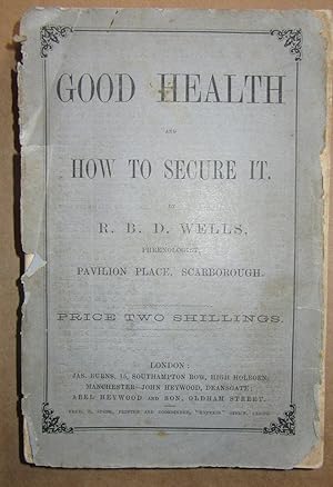 Imagen del vendedor de Good Health and how to Secure It. a la venta por Winghale Books