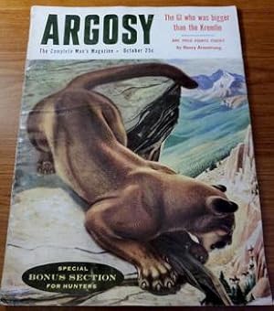 ARGOSY Men Adventure Magazine October 1955 Cougar MONROE MacDonald Gardner Kuhn