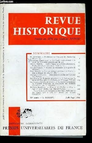 Bild des Verkufers fr Revue historique n 479 - Problmes sur l'origine de l'hrsie au Moyen Age par R. Morghen, La Gaule nord-orientale a la veille de l'invasion germanique de 407 par Emilienne Demougeot, Forts franaises et forts allemandes, tude historique compare zum Verkauf von Le-Livre