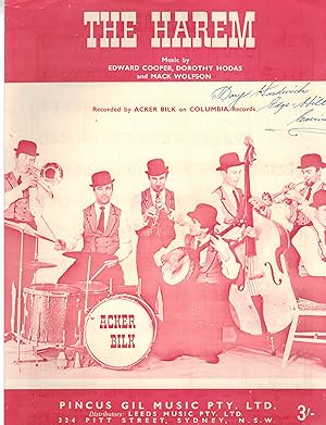 The Harem - Vintage Piano Sheet Music - Acker Bilk Cover