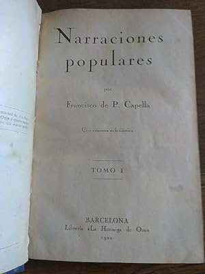 Imagen del vendedor de NARRACIONES POPULARES. (2 tomos encuadernados en uno solo) a la venta por Librera Pramo