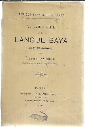 Vocabulaire de la Langue Baya (Haute Sanga)