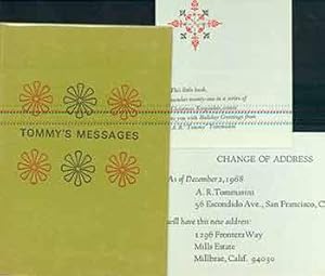 Imagen del vendedor de Tommy's Messages. (Copy number 363 of 900 copies of this Christmas keepsake printed in December 1968). a la venta por Wittenborn Art Books