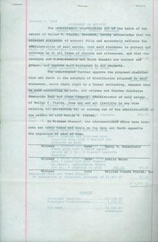 Carbon Copy of a Statement of Account from 1968, related to the Estate of WC Fields.