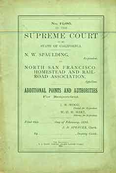 No. 12,685 In The Supreme Court of the State of California: N. W. Spaulding, Respondent vs. North...