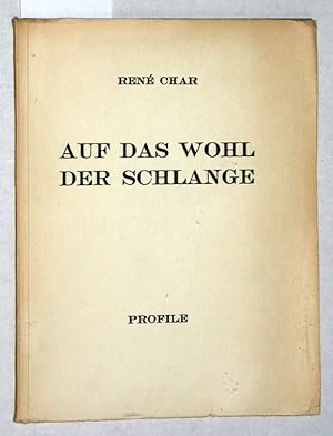 Seller image for Auf das Wohl der Schlange. Aus dem Franzsischen bertragen von Jean-Pierre Wilhelm, herausgegeben und typographisch gestaltet von Christoph Schwerin, mit Vignetten versehen von Joan Mir und einem Faksimile der Arrire-Histoire, im Profile Verlag Heidelberg am 15. Mrz 1955.von 64 Exemplaren gelangen 58 in den Handel. Dieses Exemplar trgt die Nummer 12. (auf dem Vortitelblatt doppelte Widmung: bersetzer und Herausgeber). for sale by Versandantiquariat Kerstin Daras