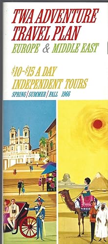 TWA Adventure Travel Plan Europe & Middle East Spring Summer Fall 1966.
