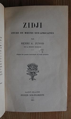 Zidji. Etude de moeurs sud-africaines.