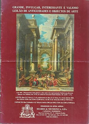 CATÁLOGO: GRANDE, INVULGAR, INTERESSANTE E VALIOSO LEILÃO DE ANTIGUIDADES E OBJECTOS DE ARTE