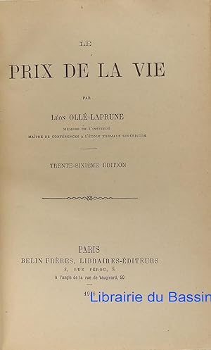 Seller image for Le prix de la vie for sale by Librairie du Bassin