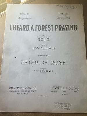 Bild des Verkufers fr I heard a forest praying zum Verkauf von H&G Antiquarian Books