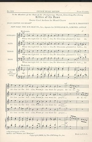 Seller image for Lillies of the dawn, Easter carol anthem for mixed chorus [Church Music Review] [Lilies] for sale by Joseph Valles - Books