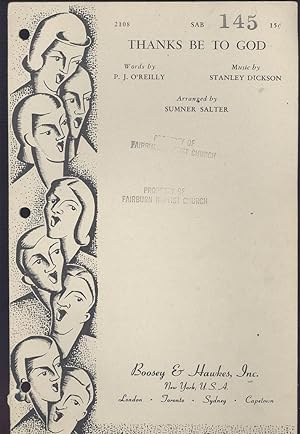Imagen del vendedor de Thanks be to God, three-part chorus SAB a la venta por Joseph Valles - Books