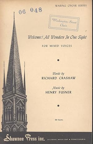 Immagine del venditore per Welcome! all wonders in one sight, a Christmas carol for mixed voices [Waring Choir Series] venduto da Joseph Valles - Books