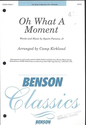 Immagine del venditore per Oh what a moment [Benson Classics] venduto da Joseph Valles - Books