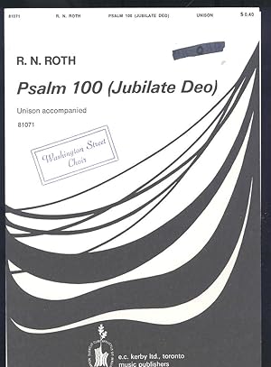 Seller image for Psalm 100 (Jubilate Deo), anthem or canticle for unison voices for sale by Joseph Valles - Books