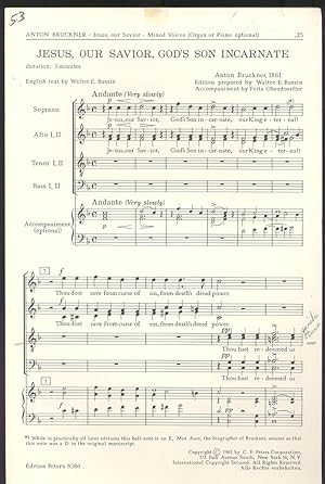 Seller image for Jesus our Savior God's son incarnate, mixed voices (organ or piano optional) for sale by Joseph Valles - Books