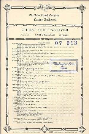 Seller image for Christ our Passover (Easter Anthem) [The John Church COmpany Easter Anthems] for sale by Joseph Valles - Books