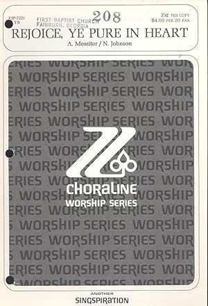 Imagen del vendedor de Rejoice, Ye pure in heart [Choraline Worship Series] a la venta por Joseph Valles - Books