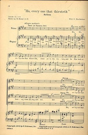 Seller image for Ho, every one that thirsteth, anthem [G. Schirmer's Choral Church Music (Series) - Mixed Voices] for sale by Joseph Valles - Books