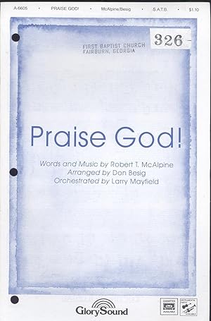 Seller image for Praise God, for SATB voices accompanied for sale by Joseph Valles - Books