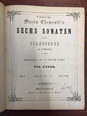 Sechs Sonaten für das Pianoforte zu 4 Händen. In sechs Hefte. Hrsg. und mit Fingersatz versehen v...