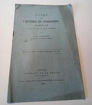 Bild des Verkufers fr Notes sur l'histoire de l'inquisition au Moyen Age de Charles La et Salomon reinach zum Verkauf von L'ENCRIVORE (SLAM-ILAB)