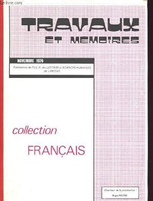 Seller image for Travaux et mmoires - Vol II - Novembre 1976 (Collection franais) for sale by Le-Livre