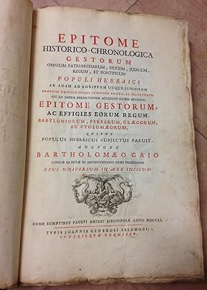 Epitome Historico-Chronologica Gestorum Omnium Patriarcharum