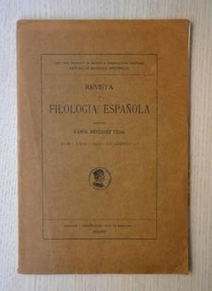 REVISTA DE FILOLOGÍA ESPAÑOLA. Tomo XXIII - 1936 - Cuaderno 4º