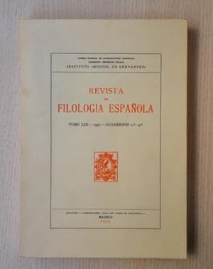 Imagen del vendedor de REVISTA DE FILOLOGA ESPAOLA. Tomo LIX - 1977 - Cuadernos 1 - 4 a la venta por MINTAKA Libros