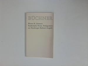 Imagen del vendedor de Textkritische Noten. Prolegomena zur Hamburger Bchner-Ausgabe. a la venta por ANTIQUARIAT FRDEBUCH Inh.Michael Simon