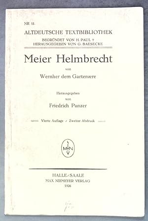 Seller image for Meier Helmbrecht; Altdeutsche Textbibliothek, Nr. 11; for sale by books4less (Versandantiquariat Petra Gros GmbH & Co. KG)