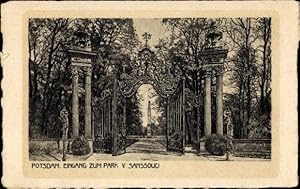 Imagen del vendedor de Ansichtskarte / Postkarte Potsdam in Brandenburg, Eingang zum Park von Sanssouci a la venta por akpool GmbH