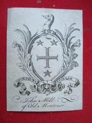 Scottish Armorial Bookplate of John Mill of Old Montrose